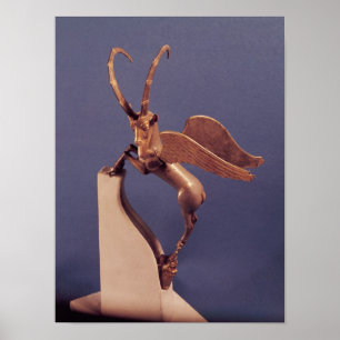 Vase handle in the form of a winged ibex poster