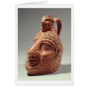 Vase in shape of double head, c.400 AD (pottery)