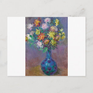 Vase of Chrysanthemums Claude Monet Postcard