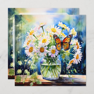 Vase of Daisies Pretty Floral Blank  Card