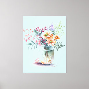 vase of flower Stretched Canvas Print