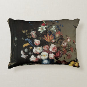 Vase of Flowers by a Window, Balthasar van der Ast Decorative Cushion