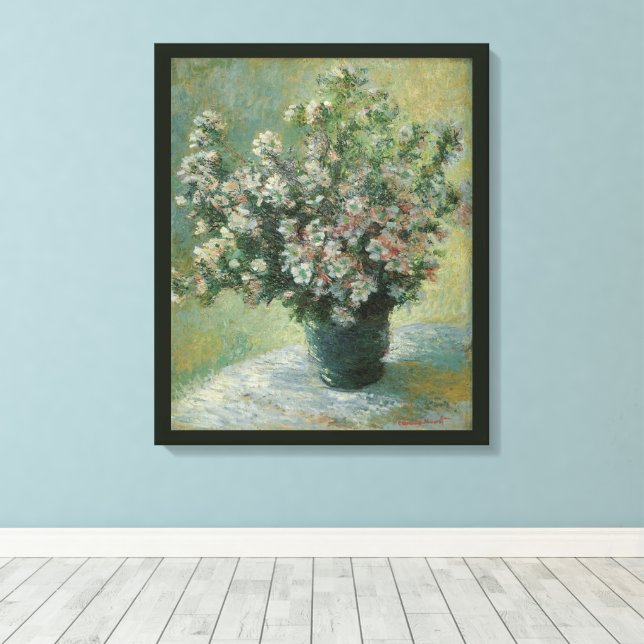 Vase of Flowers by Claude Monet Canvas Print (Insitu(Wood Floor))