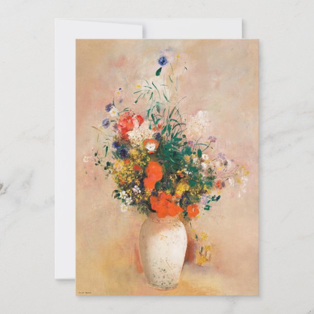 Vase of Flowers by Redon Post-Impressionist Card (Front)