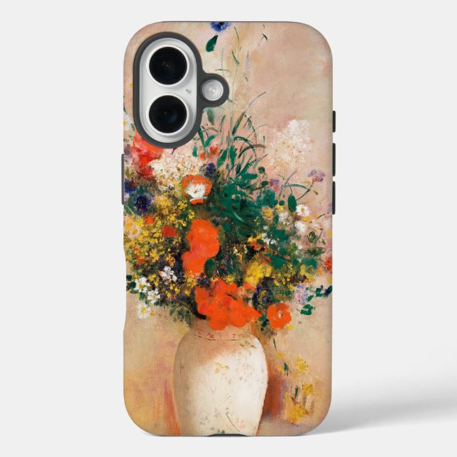 Vase of Flowers by Redon Post-Impressionist Case-Mate iPhone Case (Back)