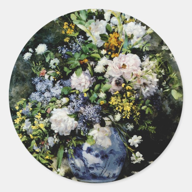 Vase of Flowers Classic Round Sticker (Front)