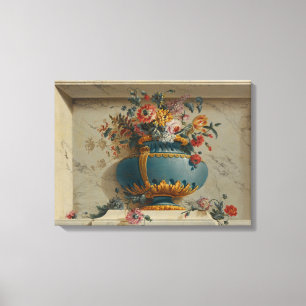 Vase of Flowers in a Niche Canvas Print
