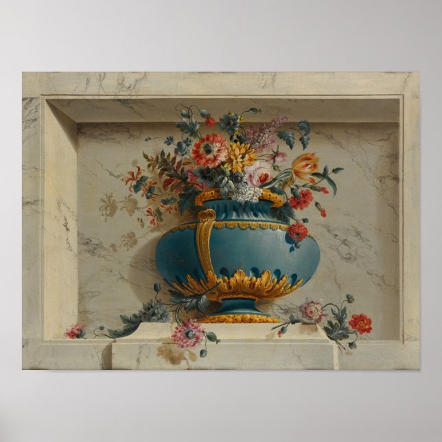 Vase of Flowers in a Niche Poster (Front)