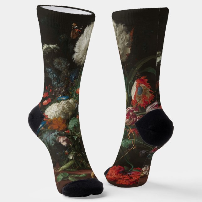 Vase of Flowers - Jan Davidsz. de Heem Socks (Angled)