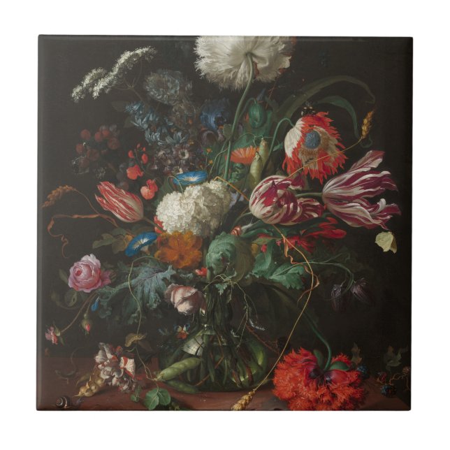 Vase of Flowers - Jan Davidsz. de Heem Tile (Front)