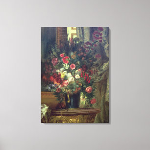 Vase of Flowers on a Console, 1848-49 Canvas Print