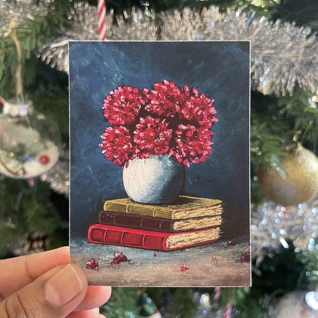 Vase of Flowers Pink Blue Books Reading Still Life Poster (Creator Uploaded)