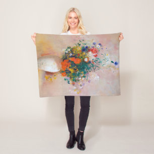 Vase of Flowers, Redon Fleece Blanket