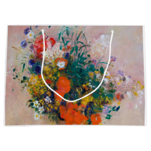 Vase of Flowers, Redon Large Gift Bag