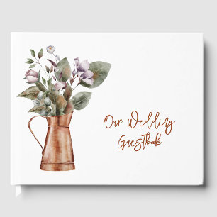 Vase of Flowers Wedding  Guest Book