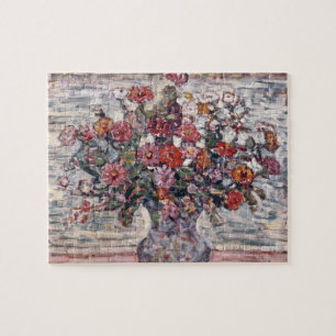 Vase of Flowers, Zinnias by Maurice Prendergast Jigsaw Puzzle