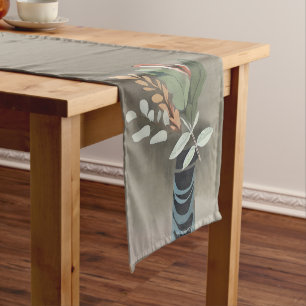 Vase of leaves minimalist art  short table runner
