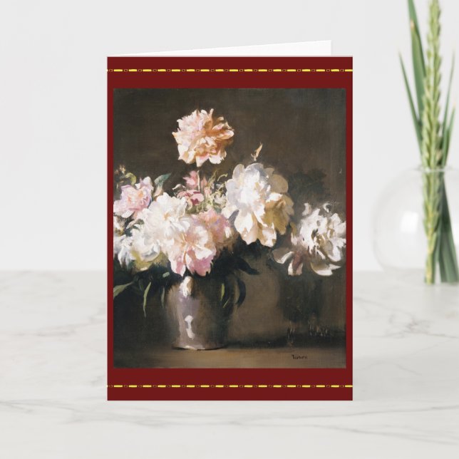 Vase of Peonies Card (Front)