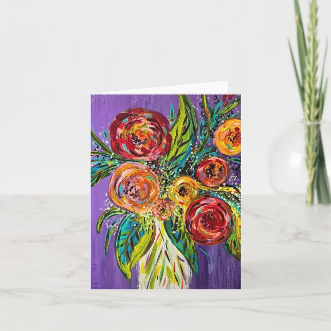 Vase of Peonies Note Card (Front)