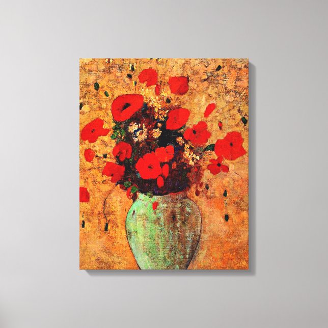 Vase of Poppies by Odilon Redon Canvas Print (Front)
