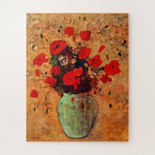Vase of Poppies by Odilon Redon Jigsaw Puzzle
