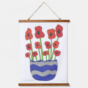 Vase of Poppies Contemporary Art Poster Print Hanging Tapestry