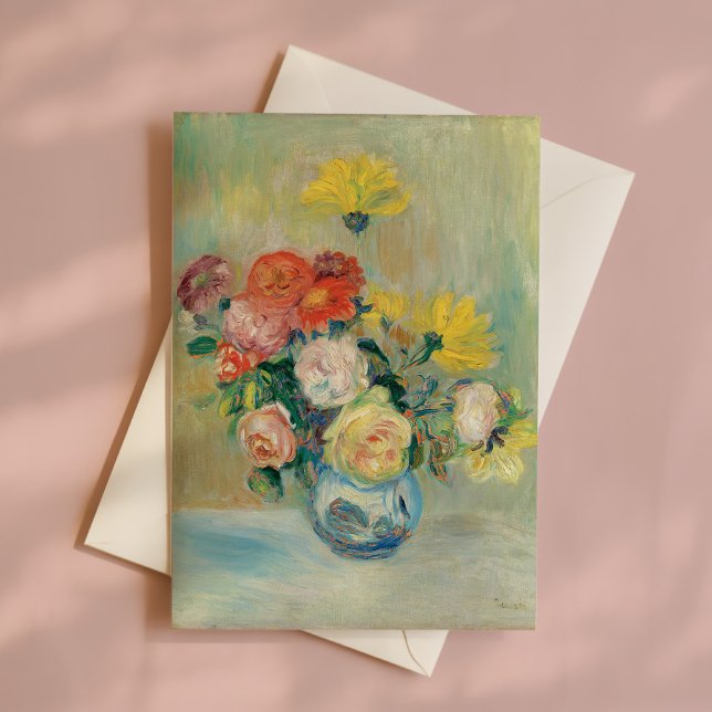 Vase of Roses and Dahlias | Renoir Card (Creator Uploaded)