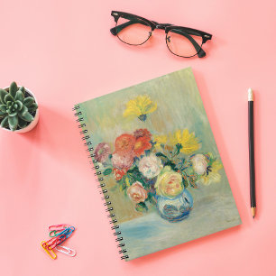 Vase of Roses and Dahlias Renoir Notebook
