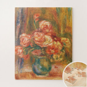 Vase of Roses by Auguste Renoir Art Jigsaw Puzzle