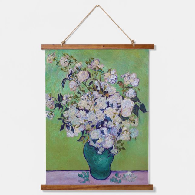Vase of Roses, Vincent van Gogh Hanging Tapestry (Front)