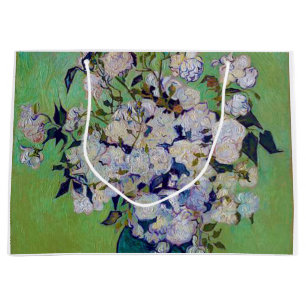 Vase of Roses, Vincent van Gogh Large Gift Bag