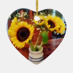 Vase of Sunflowers Ceramic Tree Decoration