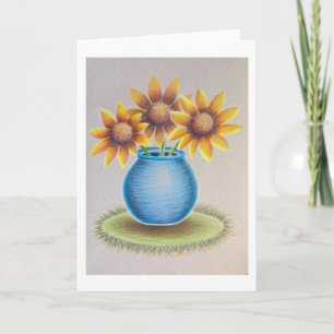 Vase of Sunflowers greeting card