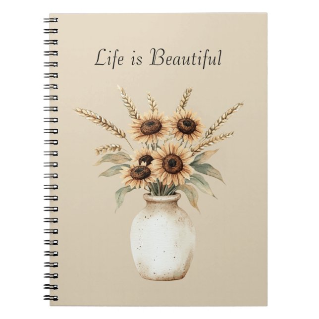 Vase of Sunflowers  Notebook (Front)
