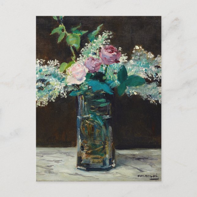 Vase of White Lilacs and Roses | Édouard Manet Postcard (Front)
