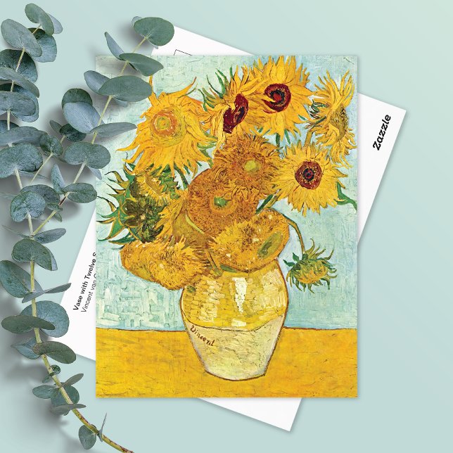 Vase Twelve Sunflowers Vincent van Gogh Postcard (Creator Uploaded)