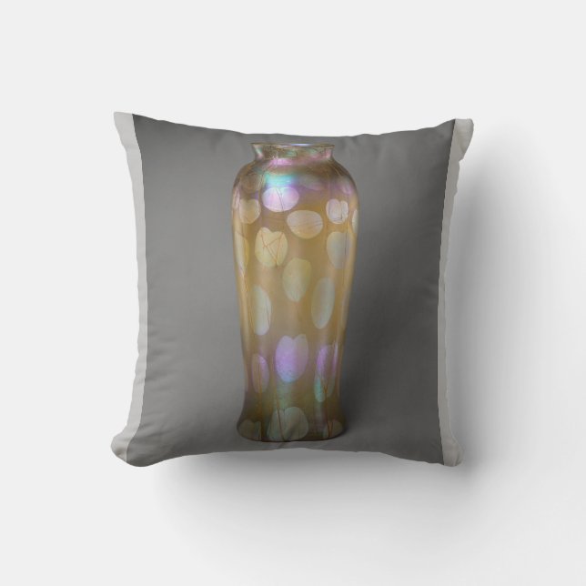 Vase vibrant grey throw pillow (Front)