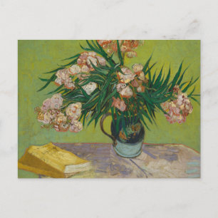 Vase w Oleanders & Books by Van Gogh Postcard