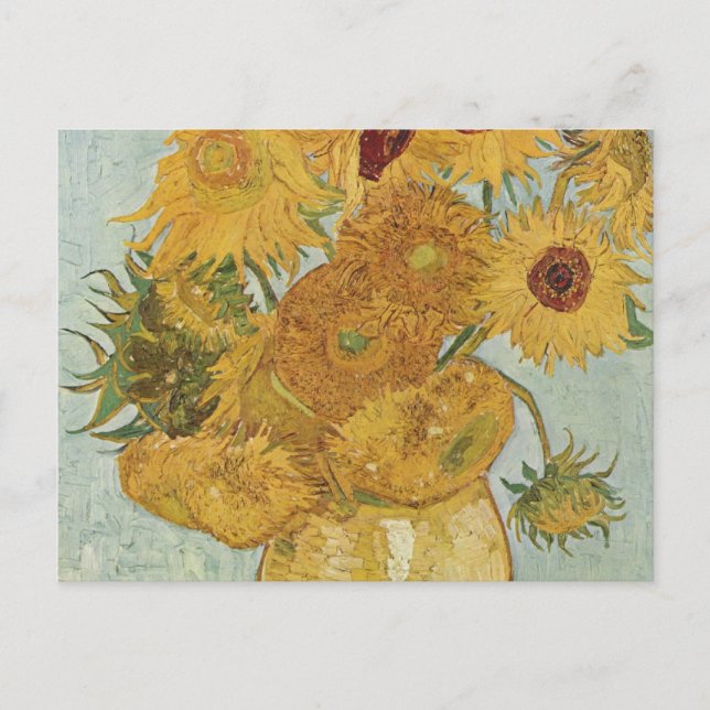 Vase with 12 sunflowers - Vincent Van Gogh Postcard (Front)