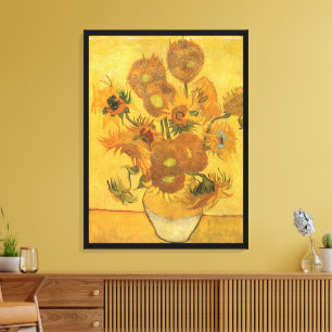 Vase with 15 Sunflowers by Vincent van Gogh Canvas Print