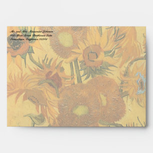 Vase with 15 Sunflowers by Vincent van Gogh Envelope