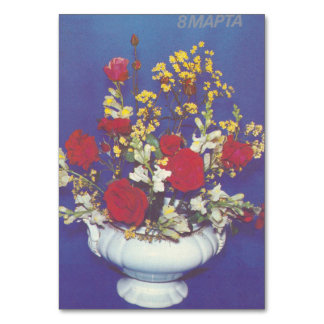 Vase with a festive bouquet table number