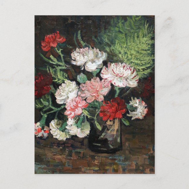 Vase with Carnations by Vincent Van Gogh, 1886 Pos Postcard (Front)