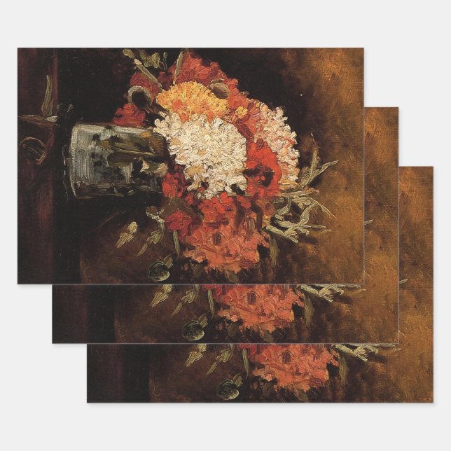 Vase with Carnations by Vincent van Gogh Wrapping Paper Sheet (Set)