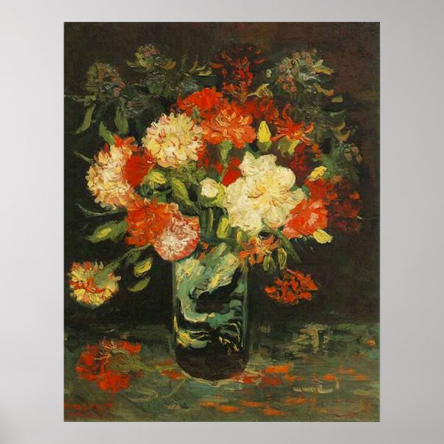 Vase with Carnations Vincent van Gogh Poster (Front)