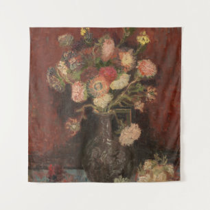 Vase with Chinese asters and gladioli van Gogh Tapestry
