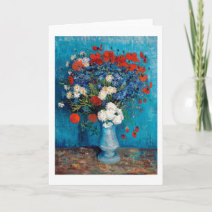 Vase with Cornflowers and Poppies, Van Gogh Card