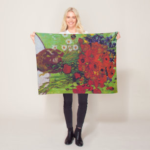 Vase with Cornflowers and Poppies, Van Gogh Fleece Blanket