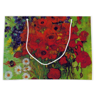 Vase with Cornflowers and Poppies, Van Gogh Large Gift Bag