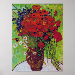 Vase with Cornflowers and Poppies, Van Gogh Poster